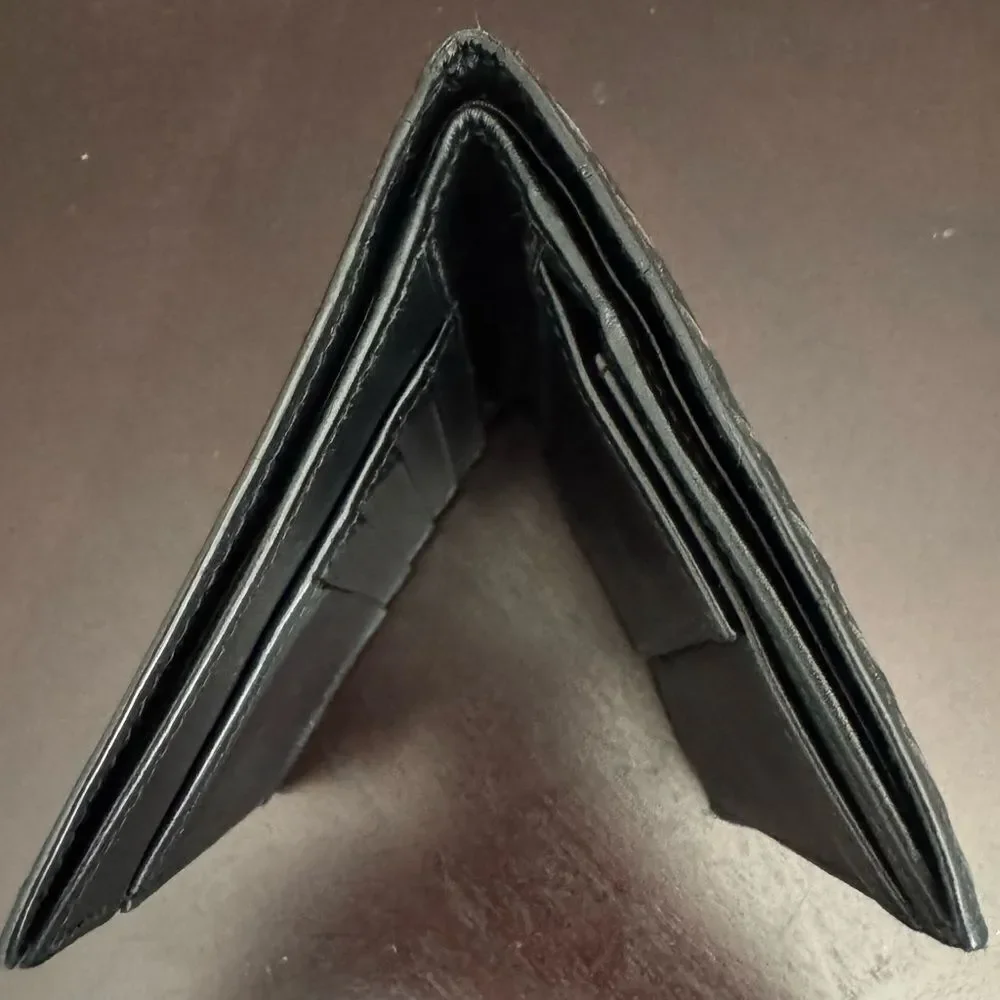 Bottega Veneta Black Intrecciato Leather Bifold Wallet